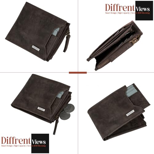 RIGOHILL Coffee Brown Leather Wallet for Men | RFID Blocking Mens Wallet | Wallets Men Leather - Image 4