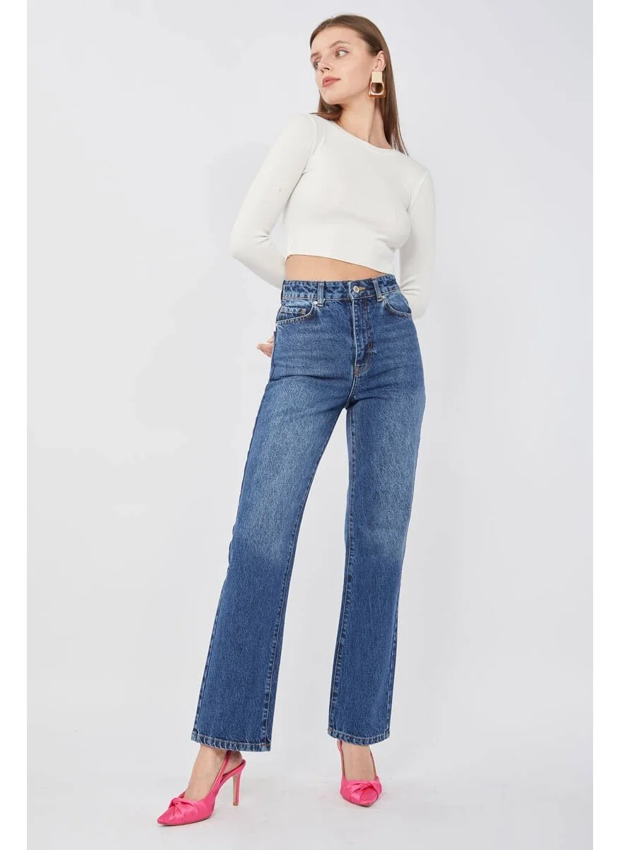 Banny Jeans Women's Dark Blue Palazzo Jeans