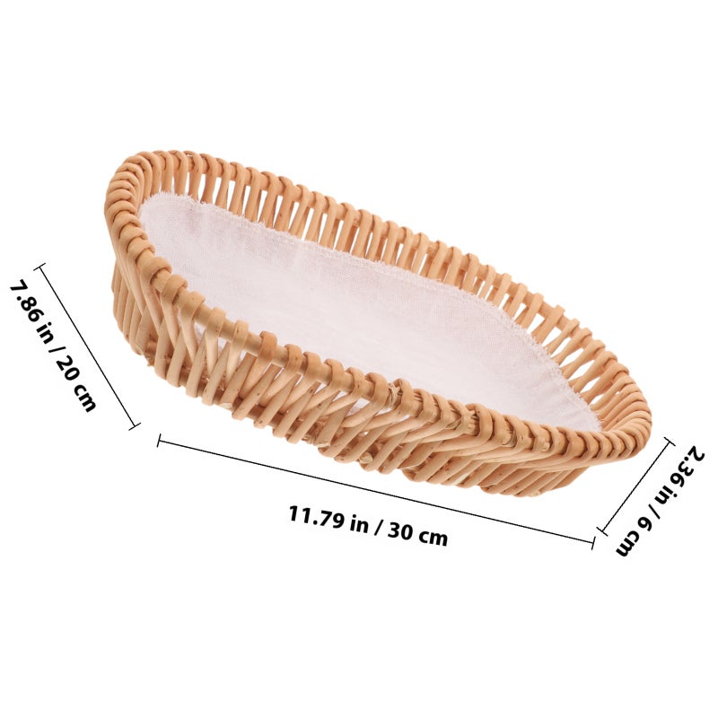 Rattan Bread Basket Woven Tabletop Basket Vegetable Serving Basket Restaurant Basket - Image 2