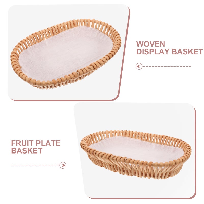 Rattan Bread Basket Woven Tabletop Basket Vegetable Serving Basket Restaurant Basket - Image 4