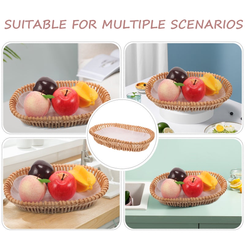 Rattan Bread Basket Woven Tabletop Basket Vegetable Serving Basket Restaurant Basket - Image 5