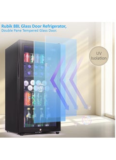 88L Glass Door Refrigerator All Black Edition Four Countertop or Cabinets, Direct Cold with Frost, LED Light and Key Lock, (RB-88HC-JC), Black - pzsku/Z7F87EA154FF0C7CF4641Z/45/1741179915/cf98b031-9aff-44c3-b00a-1d8c37be0fd1