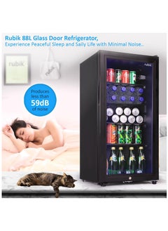 88L Glass Door Refrigerator All Black Edition Four Countertop or Cabinets, Direct Cold with Frost, LED Light and Key Lock, (RB-88HC-JC), Black - pzsku/Z7F87EA154FF0C7CF4641Z/45/1741179925/69acb7e4-8671-4e9c-bf69-a0e6b7221144