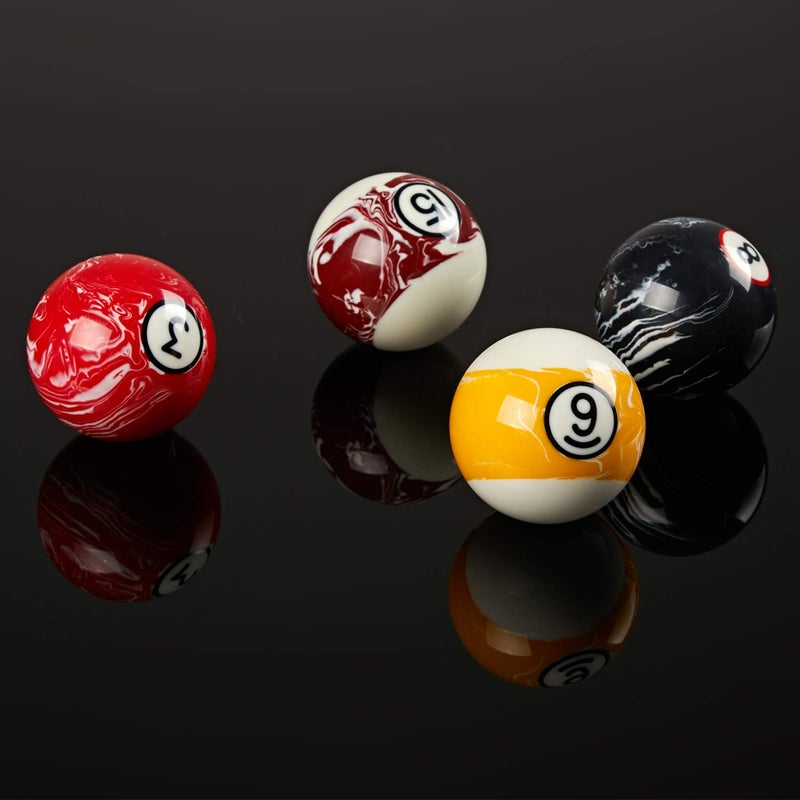 Collapsar Deluxe Billiard Pool Ball Marble-Swirl Style 2-1/4 Inch Regulation Size Complete 16 Pool Balls Billiard Set (Several Style Available) (White Marble With Black Circle) - Image 3