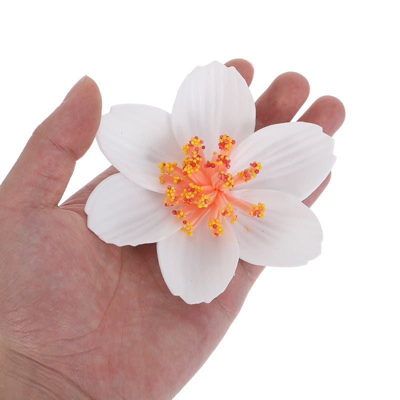 20Pcs Artificial Eva Plumeria Flowers White for Hawaiian Lei Wreath and Tropical Party Decorations - Image 3