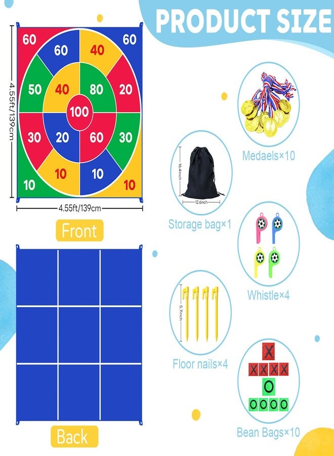 WUPIOS 2-in-1 Giant Tic Tac Toe Game Bean Bag Toss Games, 4.5FT Double-Sided Large Tic Tac Toe Game with 10 Pcs Bean Bags, Outdoor Games for Adults and Family Lawn Yard Carnival Field Day Party - Image 4