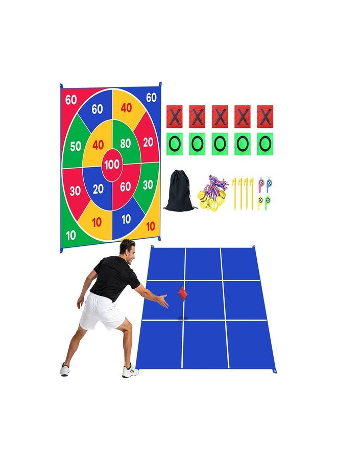 WUPIOS 2-in-1 Giant Tic Tac Toe Game Bean Bag Toss Games, 4.5FT Double-Sided Large Tic Tac Toe Game with 10 Pcs Bean Bags, Outdoor Games for Adults and Family Lawn Yard Carnival Field Day Party - Image 1