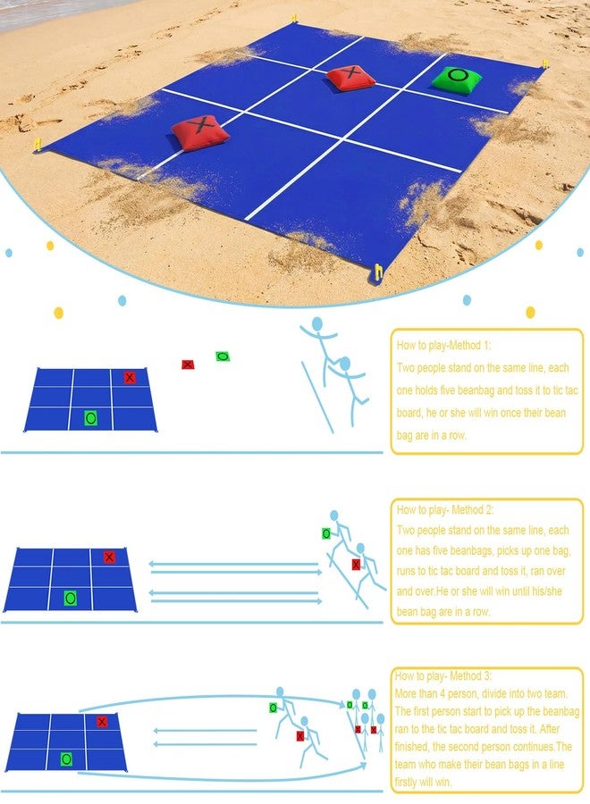 WUPIOS 2-in-1 Giant Tic Tac Toe Game Bean Bag Toss Games, 4.5FT Double-Sided Large Tic Tac Toe Game with 10 Pcs Bean Bags, Outdoor Games for Adults and Family Lawn Yard Carnival Field Day Party - Image 5