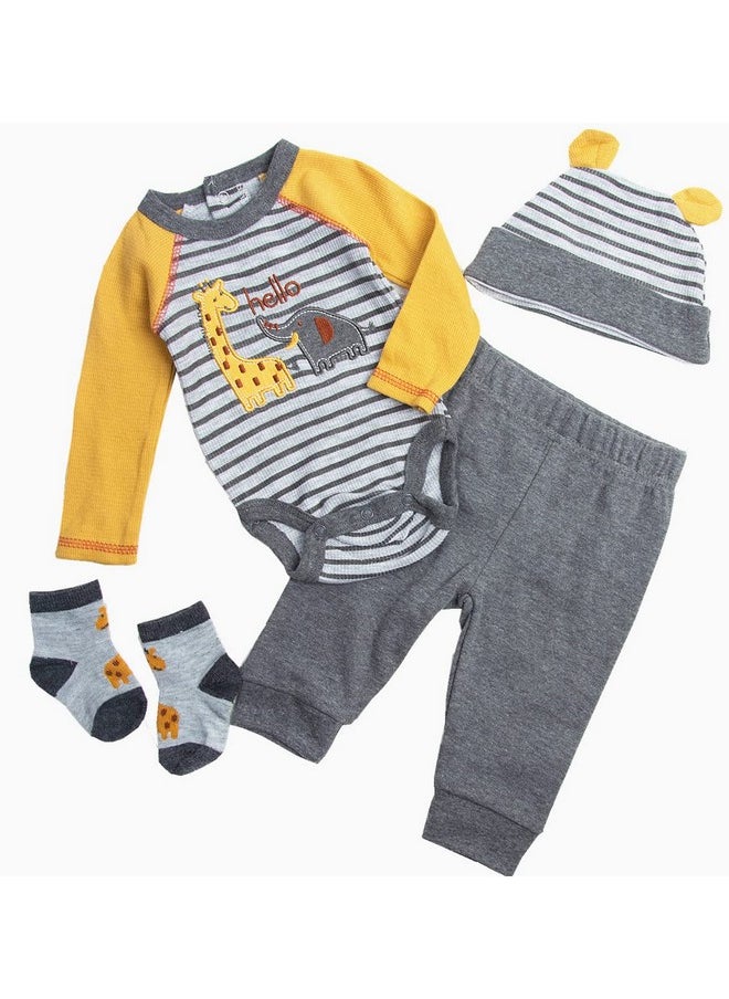 Pedolltree - Reborn Baby Dolls Clothes 24 Inch Boy For 22-24 Inch Reborn Dolls Clothes Accesories Outfits Yellow Stripe 4 Pcs Set - Image 1