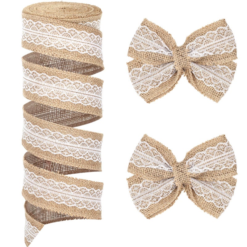 Vgoodall 11Yard Jute-Burlap Ribbon Roll  Rustic Brown Natural Lace Trim For Gift Wrapping  Wreath Making  Diy Crafts & Farmhouse Home Decor - Image 1