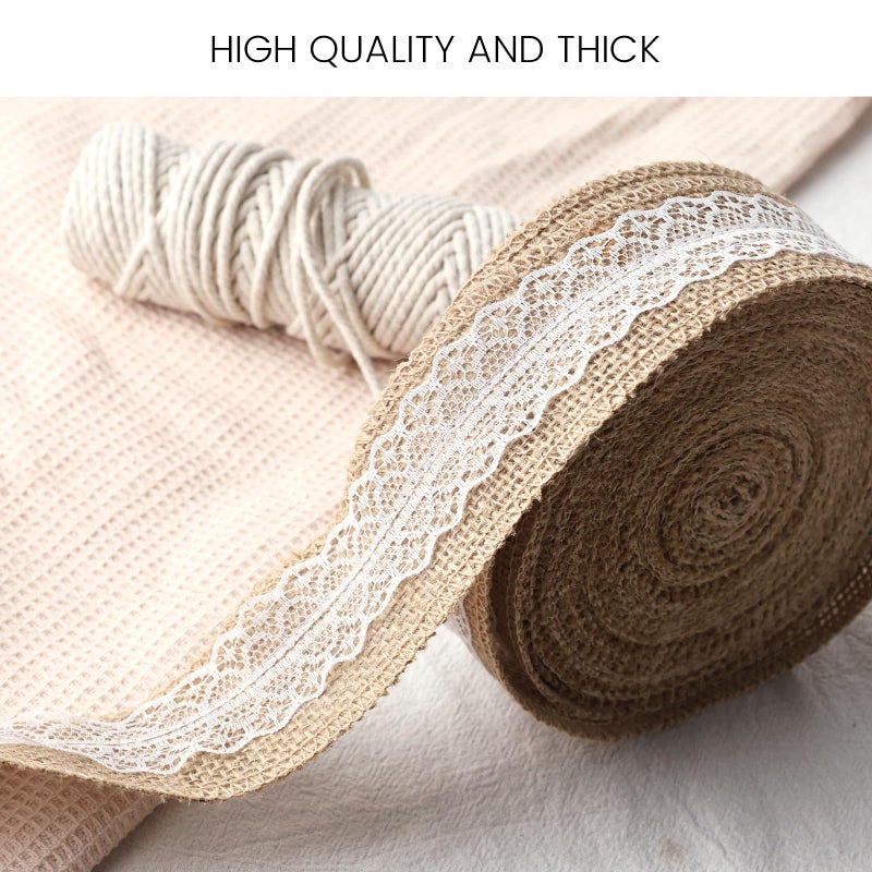 Vgoodall 11Yard Jute-Burlap Ribbon Roll  Rustic Brown Natural Lace Trim For Gift Wrapping  Wreath Making  Diy Crafts & Farmhouse Home Decor - Image 3