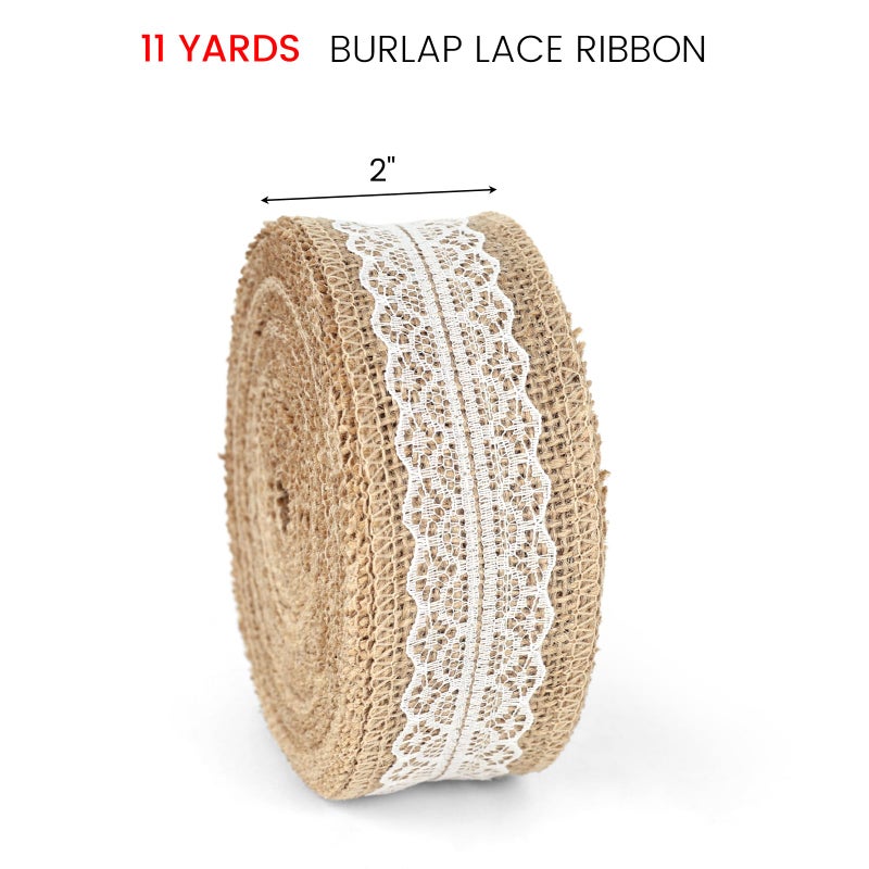 Vgoodall 11Yard Jute-Burlap Ribbon Roll  Rustic Brown Natural Lace Trim For Gift Wrapping  Wreath Making  Diy Crafts & Farmhouse Home Decor - Image 2