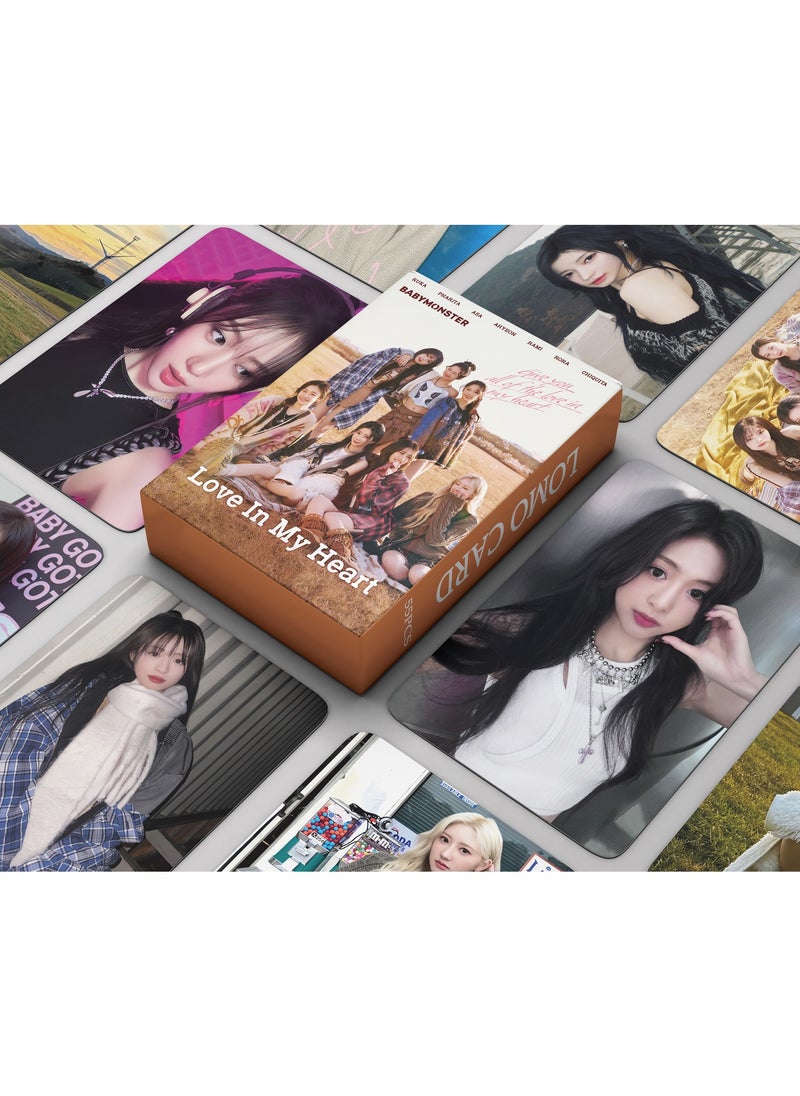 EHOME 55Pcs BABYMONSTER Photo Card New Album Love In My Heart Lomo Card  - Image 1