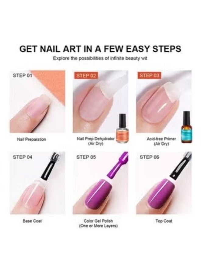 lakerain 2 Pcs Nail Dehydrator and Primer, Gel Nail Polish Acid Free Natural Nail Prep Dehydrate & Bond Primer Nail Bond, Air Dry Superior Bonding Primer for Acrylic Powder Nail Supplies Set - Image 5