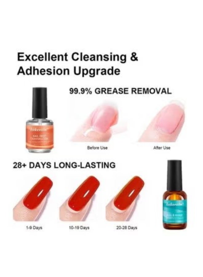lakerain 2 Pcs Nail Dehydrator and Primer, Gel Nail Polish Acid Free Natural Nail Prep Dehydrate & Bond Primer Nail Bond, Air Dry Superior Bonding Primer for Acrylic Powder Nail Supplies Set - Image 4