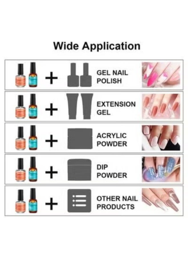 lakerain 2 Pcs Nail Dehydrator and Primer, Gel Nail Polish Acid Free Natural Nail Prep Dehydrate & Bond Primer Nail Bond, Air Dry Superior Bonding Primer for Acrylic Powder Nail Supplies Set - Image 2
