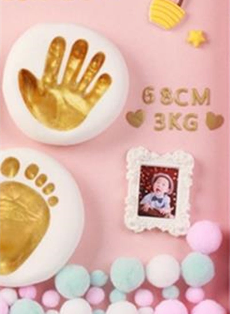 Baby hand and foot prints mud lanugo souvenir photo frame newborn baby hand prints and footprints commemorative gift set - Image 3