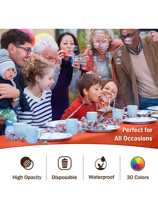 Exquisite 12-Pack Premium Plastic Tablecloth 54in. x 108in. Rectangle Table Cover - Orange - Image 5