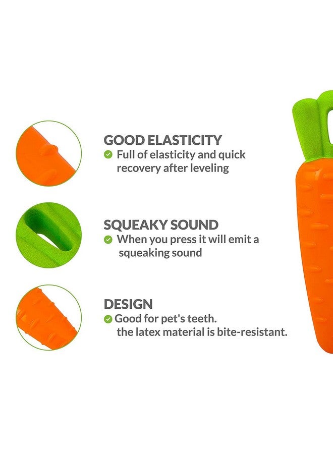 ألعاب مضغ الكلاب التي تصدر أصوات صرير - لعبة غير قابلة للتدمير للكلاب التي تمضغ بشكل عدواني، ألعاب الكلاب المصنوعة من المطاط المتين القوي على شكل جزرة لتنظيف الأسنان وتصدر أصوات صرير - عبوة من 3 قطع - Image 3