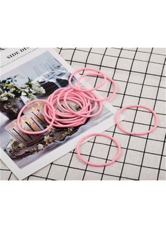 Generic Hair Rubber Bands 50 Pieces 2.5 mm Elastic Hair Bands Hair Ties Ponytail Holders - Pink  - Image 3