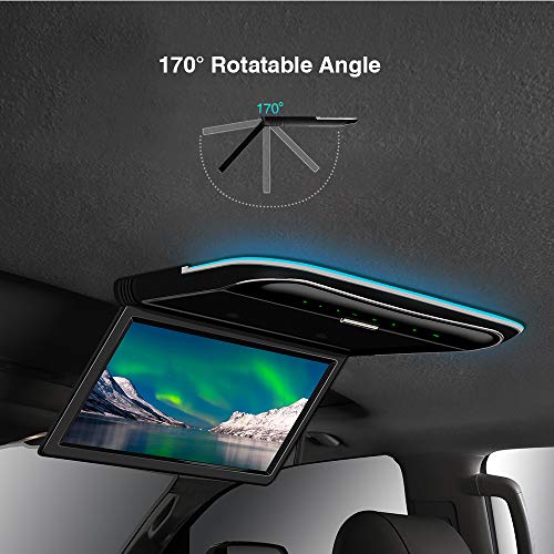 XTRONS 11.6 Inch Car Overhead Roof Mounted Monitor Screen Ultra-Thin Flip Down TV for Cars 1080P Car Video Player with Built-in Speaker Support IR, USB, HDMI, AV Input (No DVD) - Image 4