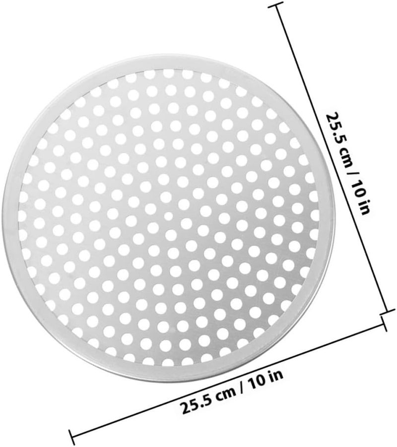Perforated 10-inch Pizza Pan with Edge Aluminum Alloy round Pizza Baking Tray for Oven Use for Homemade and Restaurant Cooking - Image 2