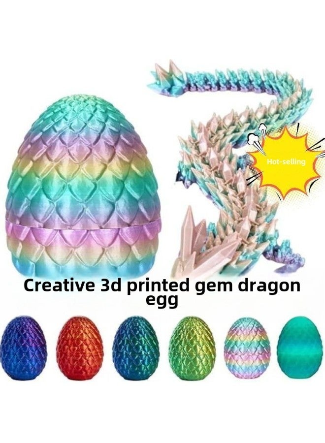 [Over 2,000 Repeat Customers] 3D Printing Toy Dragon Egg Crystal Gemstone Dragon Ornaments Diy Dinosaur Egg Creative Gift-Color:A Laser Red Crystal Dragon [without Eggs] - Big Dragon Egg [12cm Egg + 30cm Crystal Dragon] - Image 2