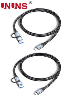 UNUNS USB C to USB C Cable,2-Pack 3.3ft 100W PD 5A Fast Charging Type C To Type C Cable,Nylon Braided USB-C Cord Charger For iPhone 15/15 Pro/15 Plus/15 Pro Max,Samsung S22,iPad,All USB C Port  - Image 1