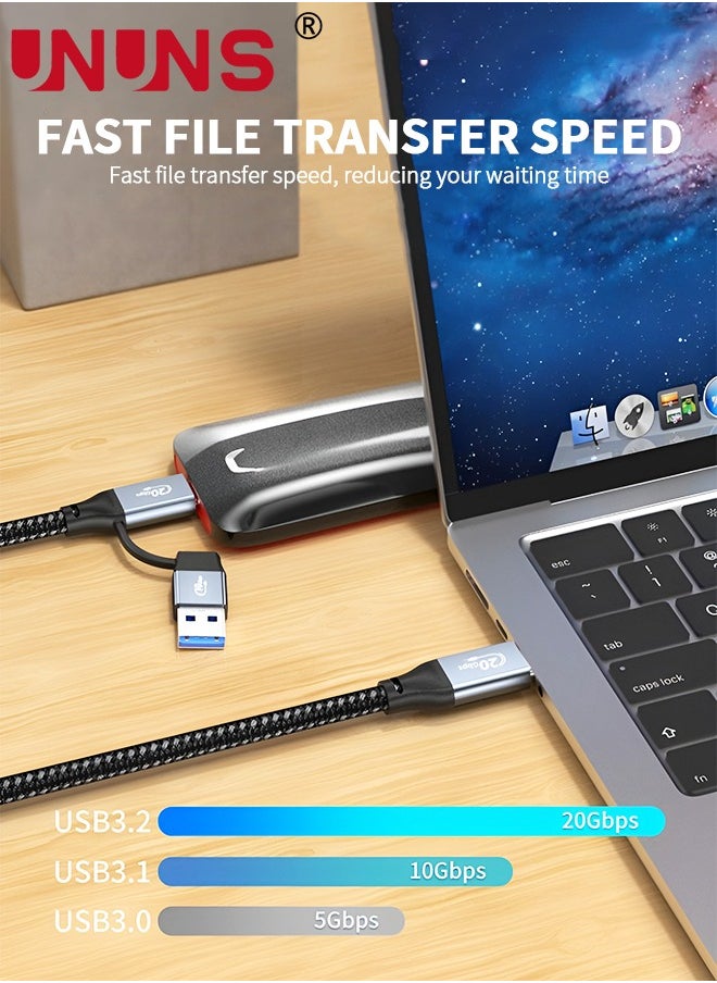 UNUNS - USB C to USB C Cable,2-Pack 3.3ft 100W PD 5A Fast Charging Type C To Type C Cable,Nylon Braided USB-C Cord Charger For iPhone 15/15 Pro/15 Plus/15 Pro Max,Samsung S22,iPad,All USB C Port - Image 1