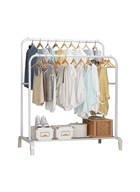 Metal clothes hanger organizer and clothes holder, white, 143 x 96 x 42 cm, stainless steel, original