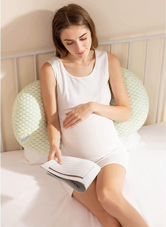 DUNISO Pregnancy Pillows for Sleeping,Maternity Pillow with Adjustable and Removable Cooling Cover ，Soft Pregnancy Body Pillow Support for Back, Legs, Belly,Hips of Pregnant Women  - Image 3