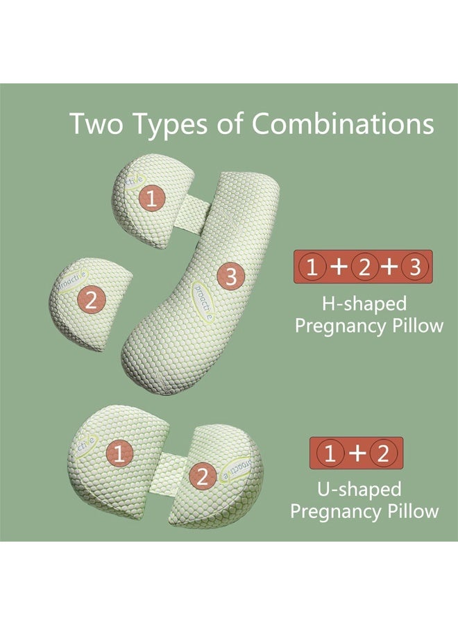 DUNISO Pregnancy Pillows for Sleeping,Maternity Pillow with Adjustable and Removable Cooling Cover ，Soft Pregnancy Body Pillow Support for Back, Legs, Belly,Hips of Pregnant Women  - Image 5
