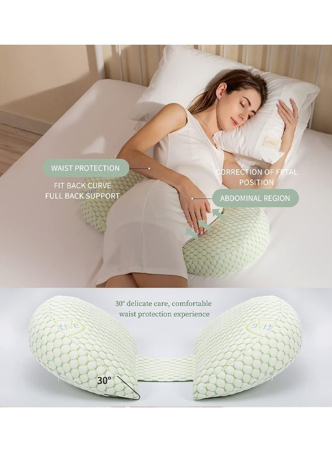 DUNISO Pregnancy Pillows for Sleeping,Maternity Pillow with Adjustable and Removable Cooling Cover ，Soft Pregnancy Body Pillow Support for Back, Legs, Belly,Hips of Pregnant Women  - Image 2
