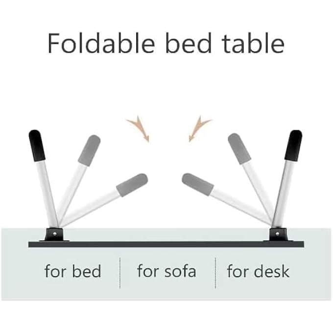 Vital Portable Folding Laptop Desk for BedWith iPad and Cup Holder Adjustable Lap Tray Notebook Stand Foldable NonSlip Legs Reading Table Tray for workingstudyingcamping 60x40x28cm Green - Image 5