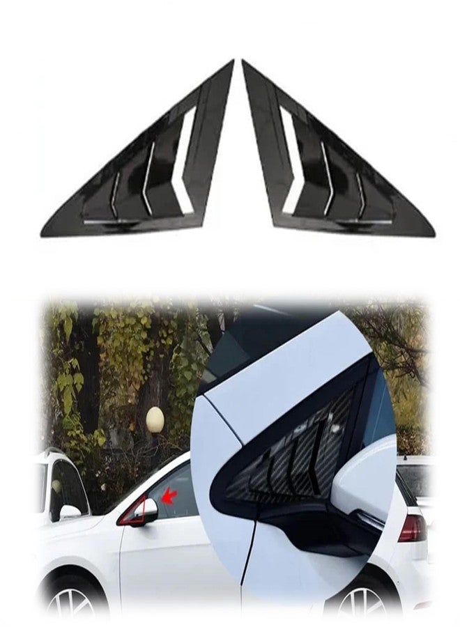 Venveal Front Side Window Louvers Compatible with V-W Volks-wagen Golf 7 MK7 7.5 GTI R 2013-2019 Sports Car Front Side Window Louvers Blinds Sunshade Accessories Exterior(Glossy Black) - Image 2
