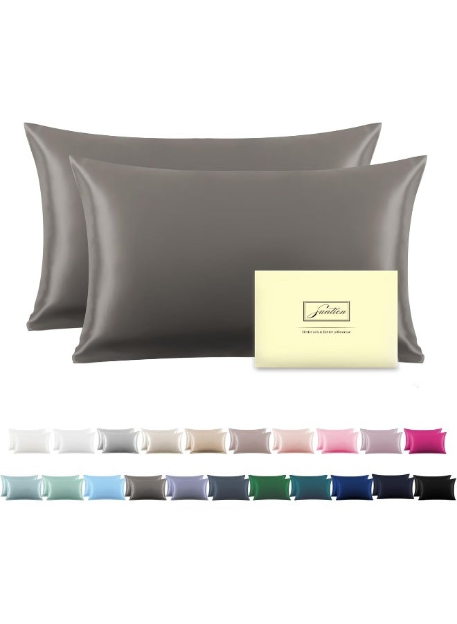Silk Pillowcase for Hair and Skin, Soft, Breathable and Silky 100% Standard Size Pillow Cases Set of 2, Both Sides Natural Mulberry Silk Pillowcases with Hidden Zipper  - Image 1
