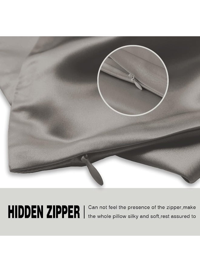 Silk Pillowcase for Hair and Skin, Soft, Breathable and Silky 100% Standard Size Pillow Cases Set of 2, Both Sides Natural Mulberry Silk Pillowcases with Hidden Zipper  - Image 4