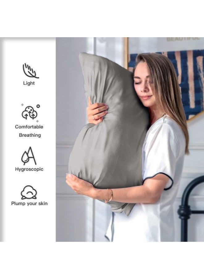 Silk Pillowcase for Hair and Skin, Soft, Breathable and Silky 100% Standard Size Pillow Cases Set of 2, Both Sides Natural Mulberry Silk Pillowcases with Hidden Zipper  - Image 3