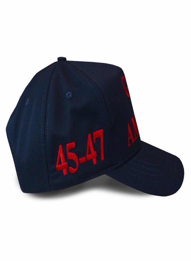 ترامب 45-47 خليج أمريكا قبعة زرقاء - Image 3