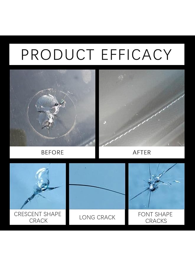 KASTWAVE Car Windshield Repair Kit, Windshield Chip Crack Gone Repair Kit, Automotive Windscreen Tool For Fix Chips & Star Shaped Crack (8Ml) - Image 3