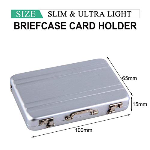 Stealodeal Fashion New Mini Briefcase Debit/Credit/Visiting Card Case Cardholder for Men & Women (Silver) - Image 3