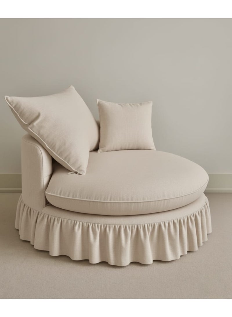 كرسي لاونج مودرن, دائري الخشب سويدي - Image 1