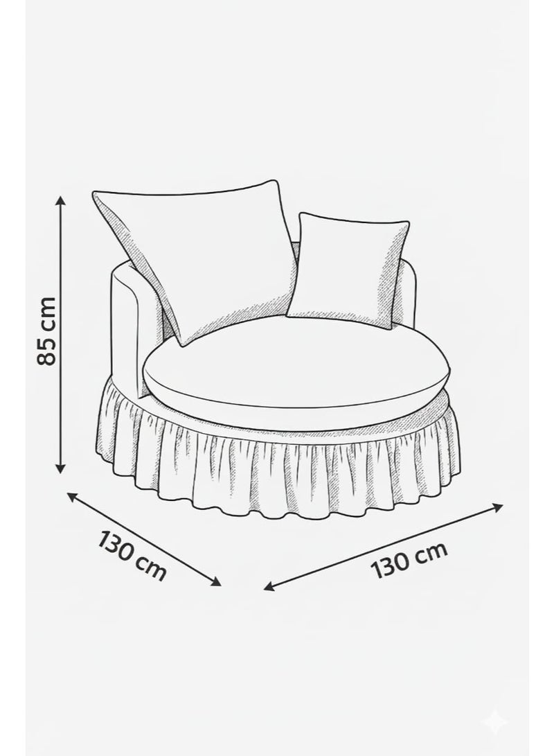 كرسي لاونج مودرن, دائري الخشب سويدي - Image 2