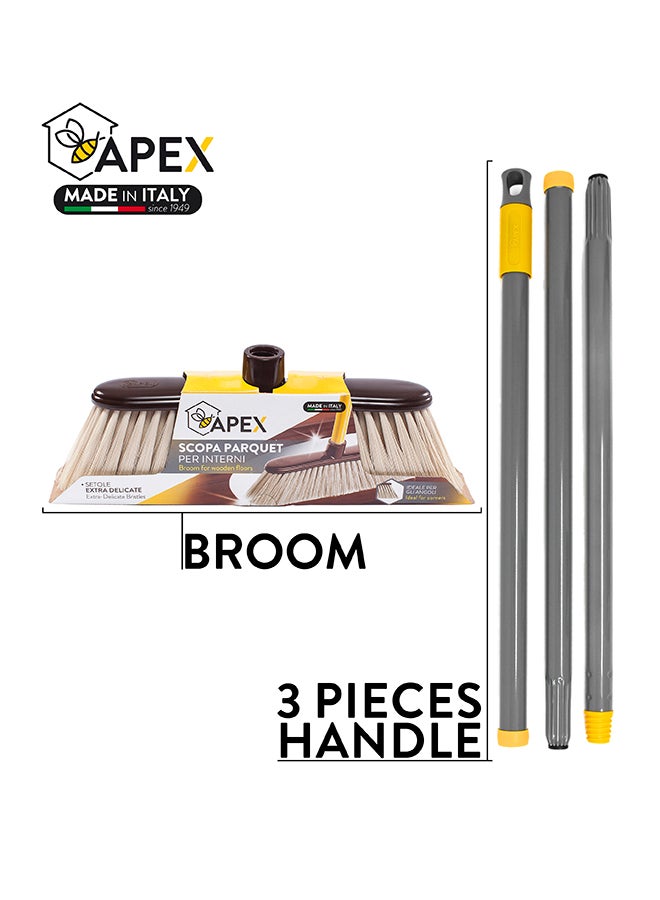 APEX Broom for wooden floors & 3-parted handle - Image 2
