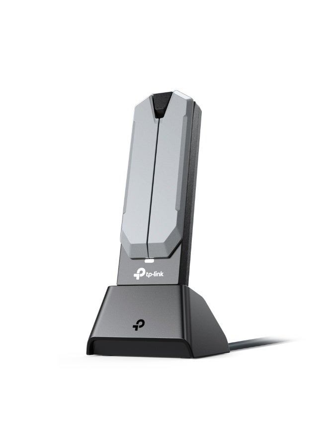 Tp-link Tl TP-Link BE6500 Wi-Fi 7 High Gain Wireless Tri-Band USB Adapter|6 GHz Band, 160 MHz Channel|Multi-Link Operation|USB 3.0 Transfer Speeds Range Booster High Gain Antennas + Beamforming (TBE400UH) - Image 1