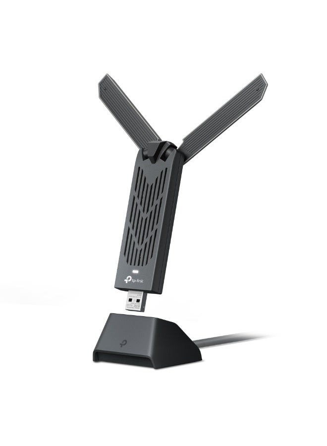 Tp-link Tl TP-Link BE6500 Wi-Fi 7 High Gain Wireless Tri-Band USB Adapter|6 GHz Band, 160 MHz Channel|Multi-Link Operation|USB 3.0 Transfer Speeds Range Booster High Gain Antennas + Beamforming (TBE400UH) - Image 2