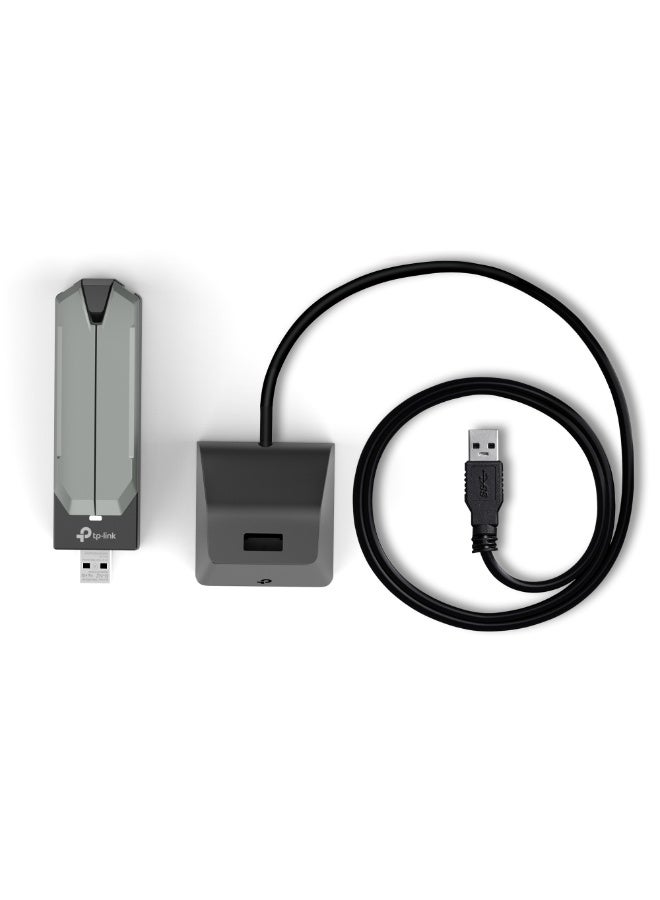 Tp-link Tl TP-Link BE6500 Wi-Fi 7 High Gain Wireless Tri-Band USB Adapter|6 GHz Band, 160 MHz Channel|Multi-Link Operation|USB 3.0 Transfer Speeds Range Booster High Gain Antennas + Beamforming (TBE400UH) - Image 3