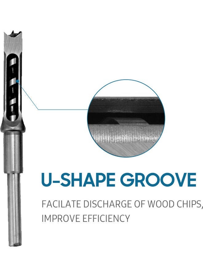 NIBEMINENT 7 Piece Woodworking Hole Saw Mortising Chisel Drill Bits Set Silver 22X5.5X13cm - Image 5