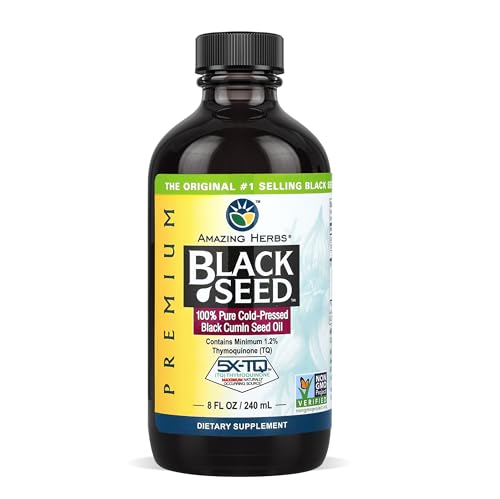 Amazing Herbs Premium Liquid Black Seed Oil Cold Pressed with Nigella Sativa Aids in Digestive Health Omegas 3 6 9 Immune Support Brain Function Non GMO for Men and Women 8 Fl Oz - Image 2