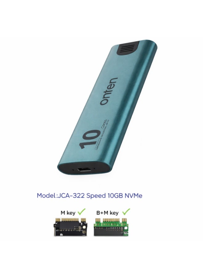 أونتن حافظة ONTEN OTN-UCA322 لأقراص M.2 NVMe SSD، تدعم واجهة USB 3.2 Gen 2 Type-C بسرعة نقل بيانات تصل إلى 10 جيجابت في الثانية؛ حافظة خارجية محمولة من الألومنيوم تتميز بنقل سريع للبيانات وكفاءة في تبديد الحرارة، ومناسبة لأجهزة الكمبيوتر المكتبية والمحمولة، وأجهزة الألعاب، والاستخدام الاحترافي. - Image 2